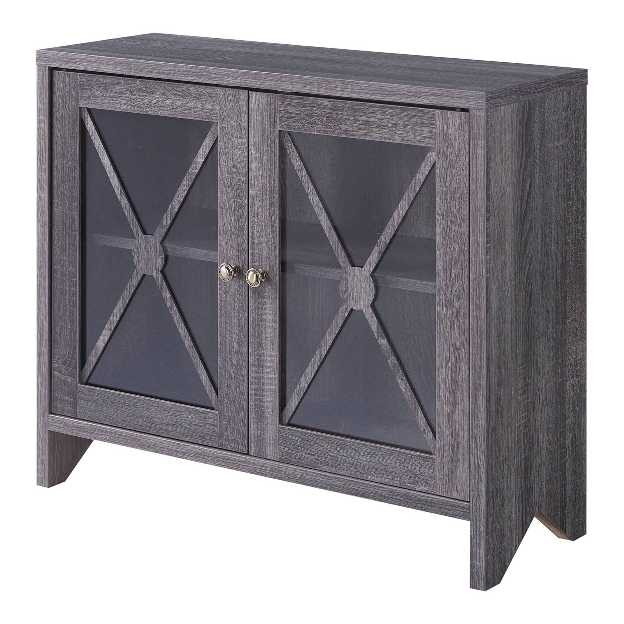 Distressed Gray 1 Shelf Accent Cabinet A723