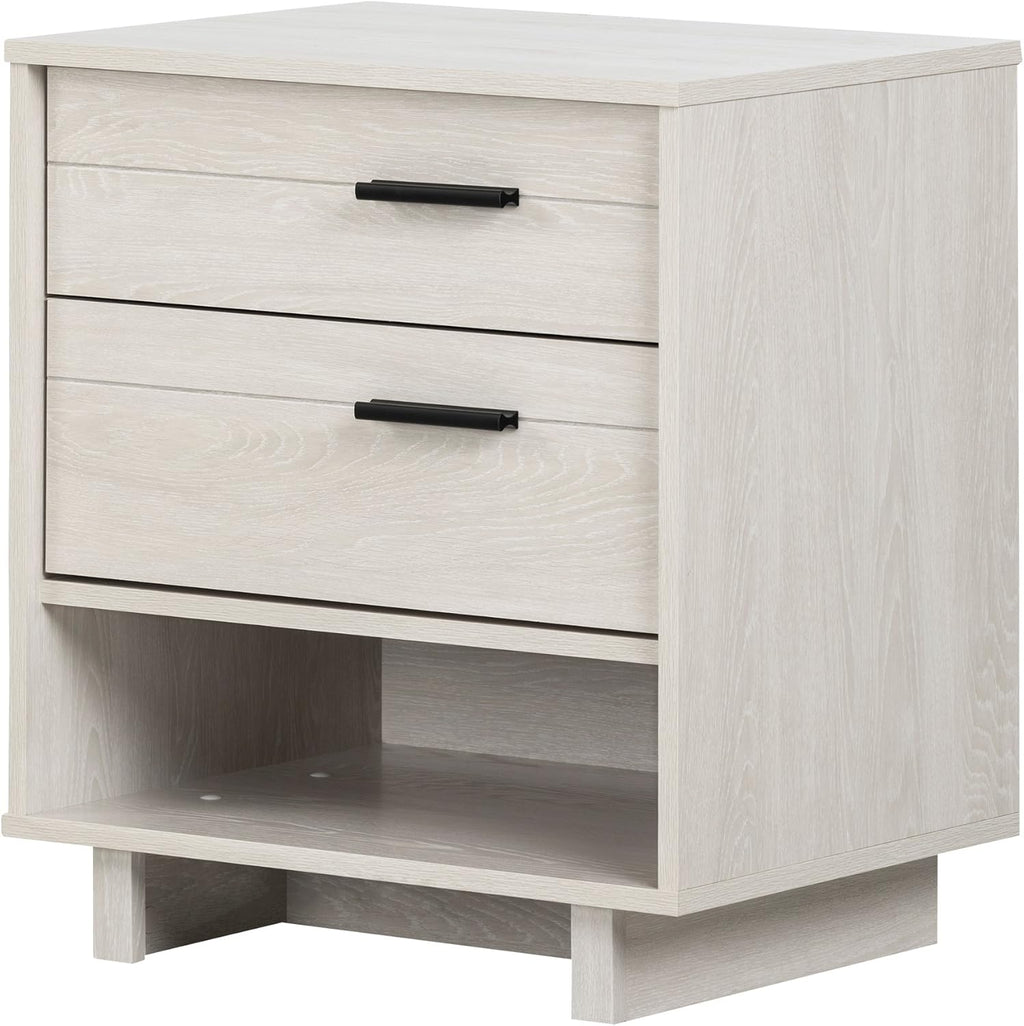Gray Oak Nightstand with Cord Catcher K9078