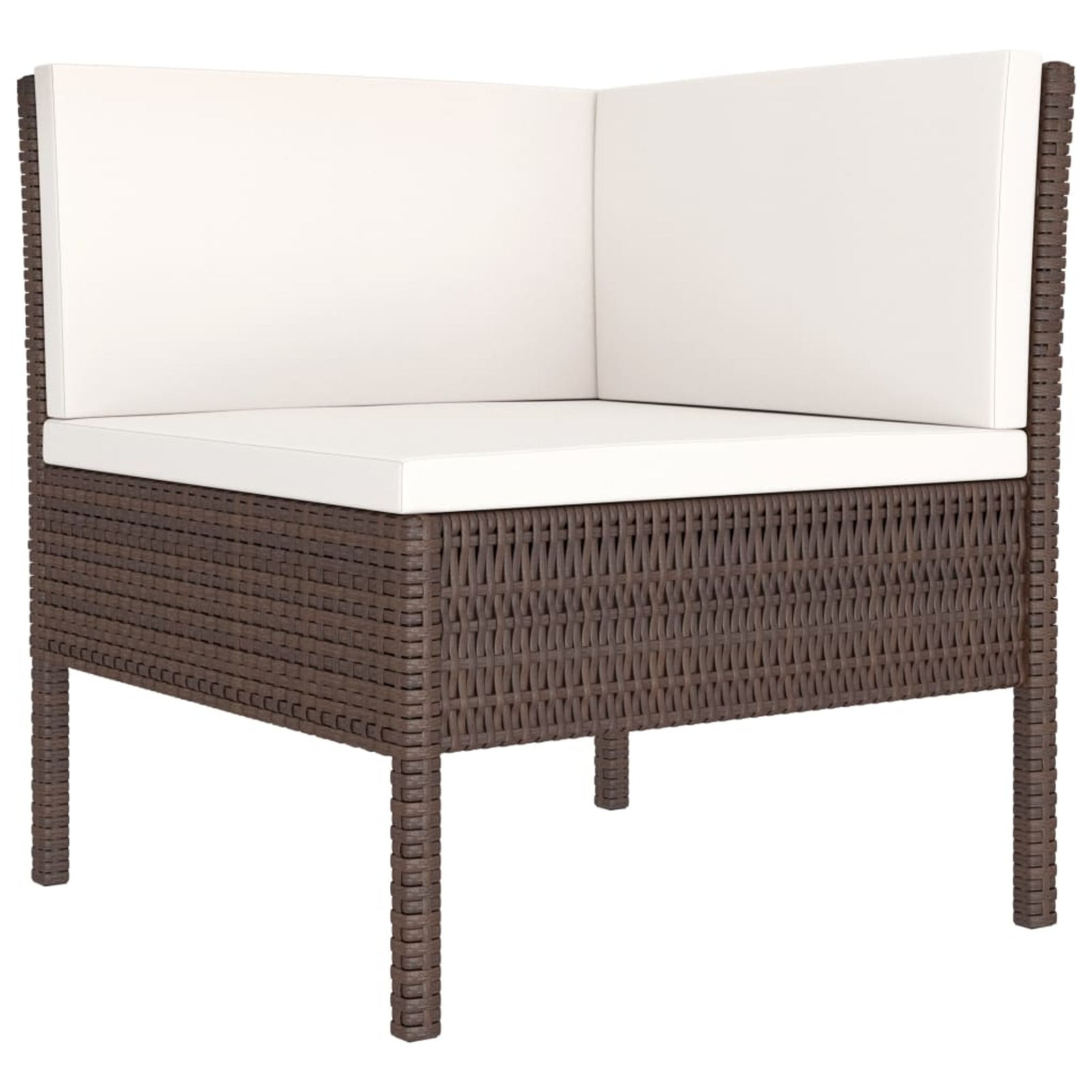 3 Piece Poly Rattan Outdoor Sectional Sofa Set with Cushions Steel Frame L47691
