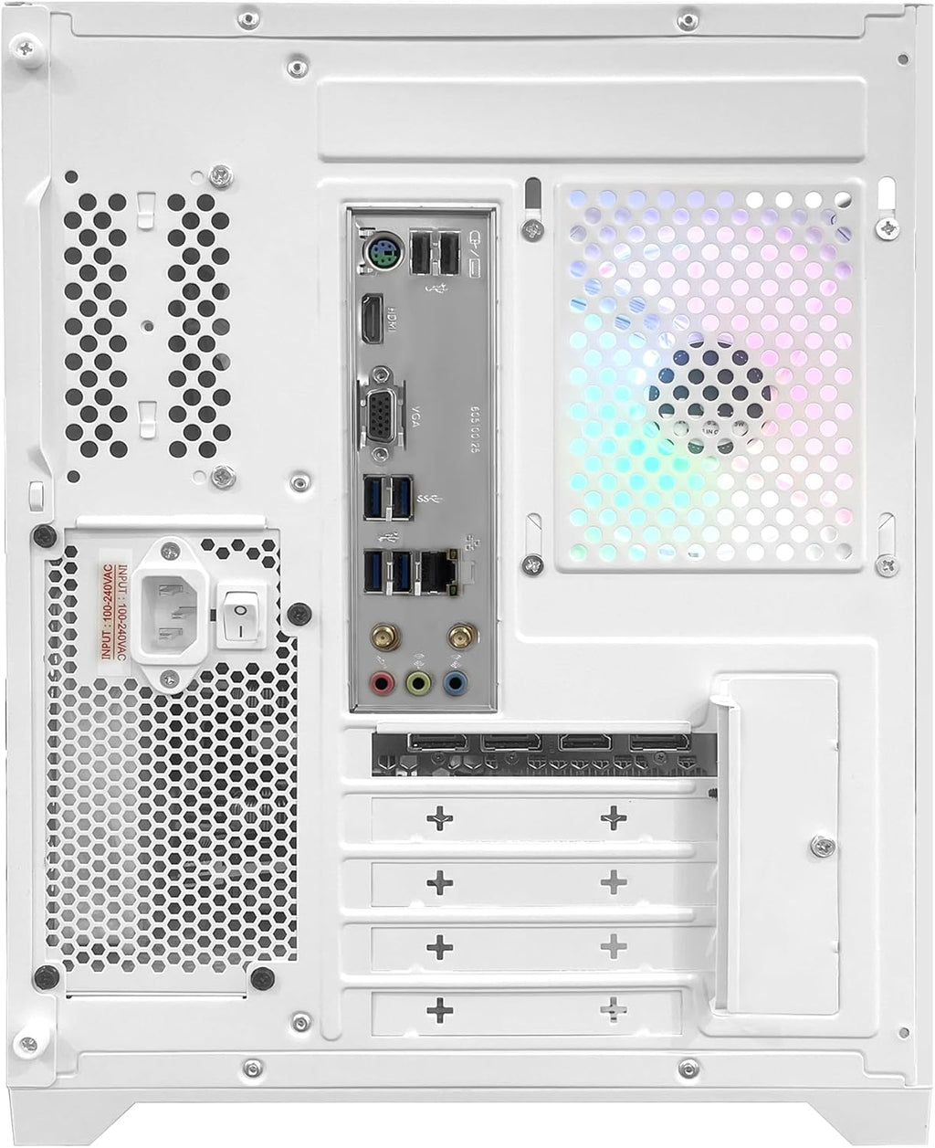 White Gaming PC Desktop - AMD Ryzen 7 5700X 8-Core 3.4GHz - GeForce RTX 4060 - 1TB M.2 + 1TB SATA SSD - 32GB DDR4 3200MHz - 240mm AIO CPU Liquid Cooler - Windows 11 Pro C7783