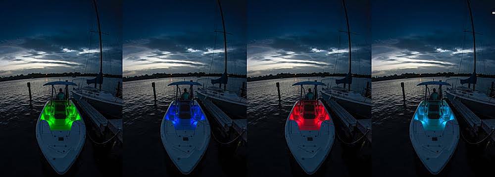 6.5x22 Marine Coaxial Speakers with RGB LEDs Black I714