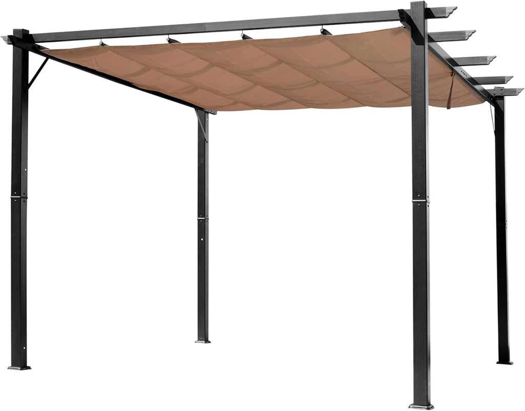 Grey Aluminum Retractable Pergola Canopy K210