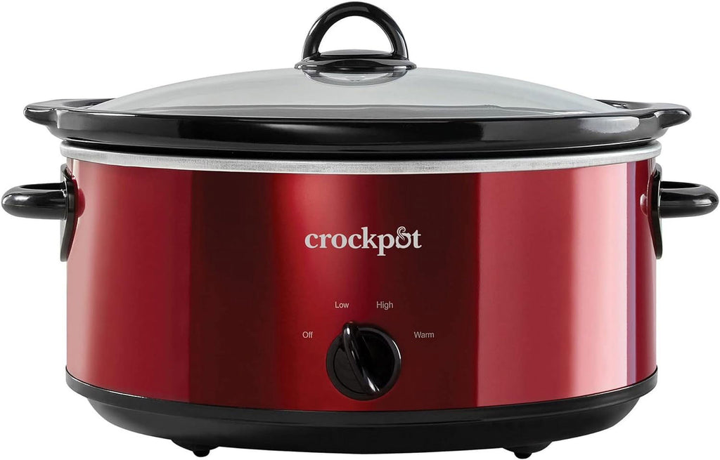 Red 7 Quart Electric Slow Cooker with Removable Ceramic Bowl H539