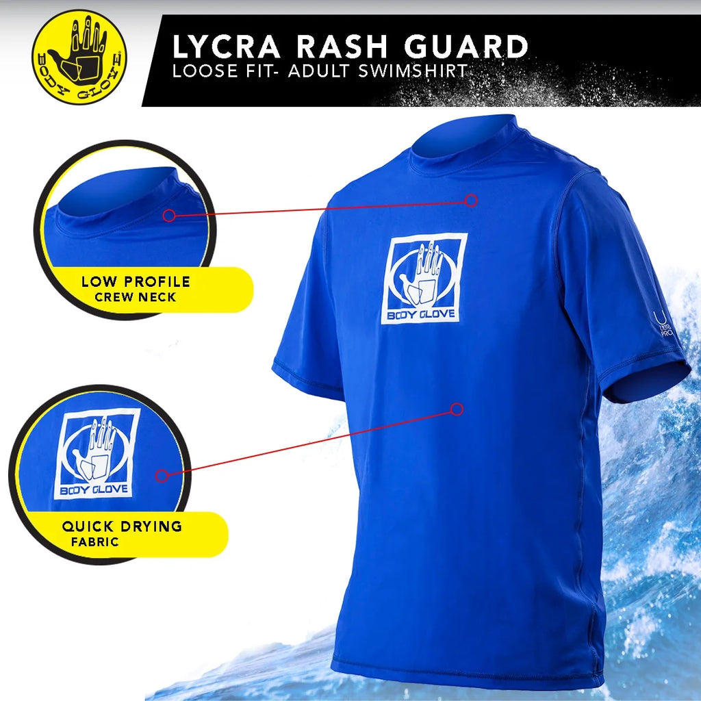 Blue Loose Fit Rash Guard Swimshirt H2438
