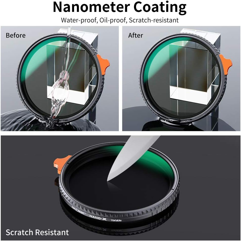52mm Variable ND Filter ND2-ND400 with Multi-Layer Coatings AGC Glass L991
