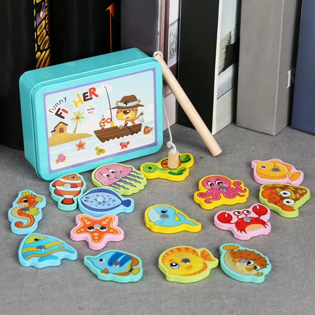 Wooden Magnetic Fish Puzzle Game V36350