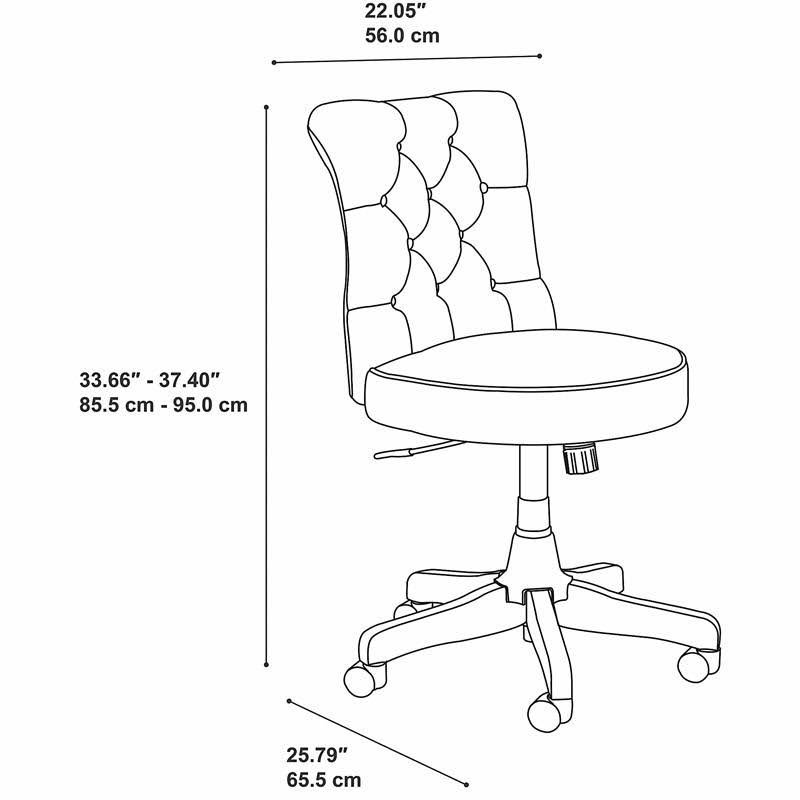 Harvest Cherry Leather Mid Back Tufted Office Chair O1180