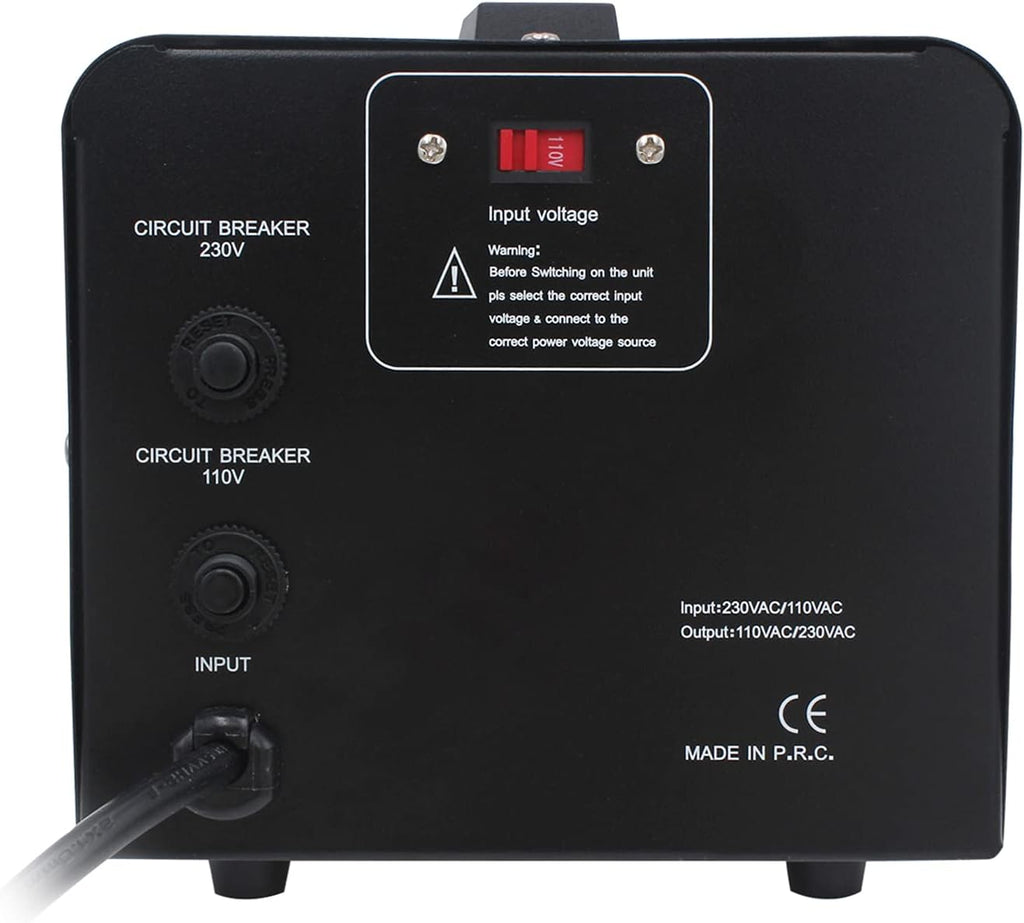 Voltage Transformer Converter 1000 Watt Step Up/Down 110-120 Volt to 220-240 Volt with 2 US outlets, 2 Universal outlets, Circuit Breaker Pack of 2 I663434