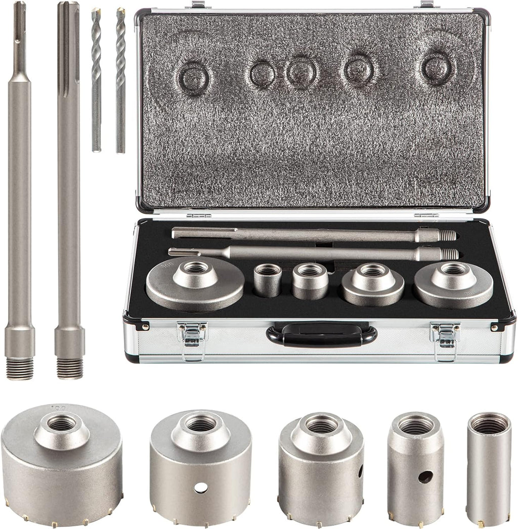 Concrete Hole Saw Kit, 3-15/16" Drill Bit Set, SDS Plus & SDS MAX Shank, Pack of 2 V252490