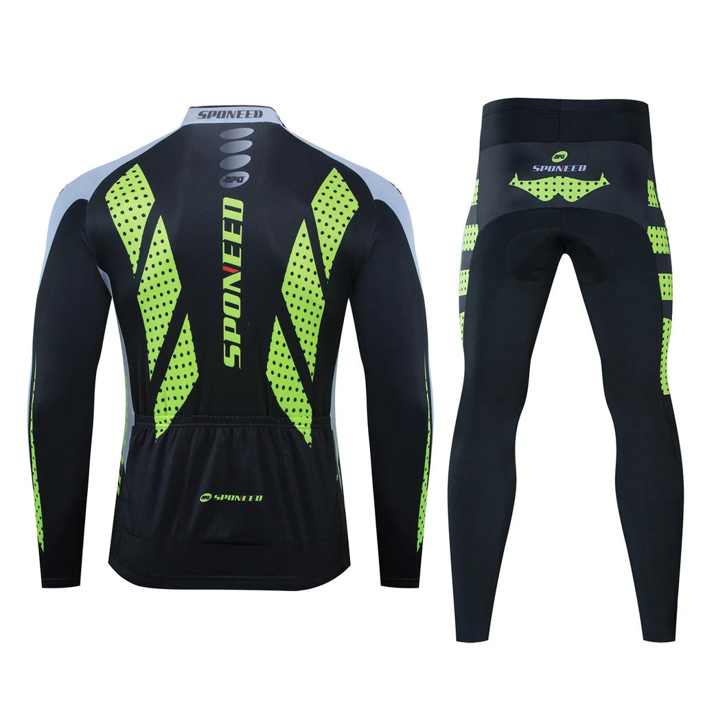Green XL Cycling Jersey and Padded Pants Set H7066