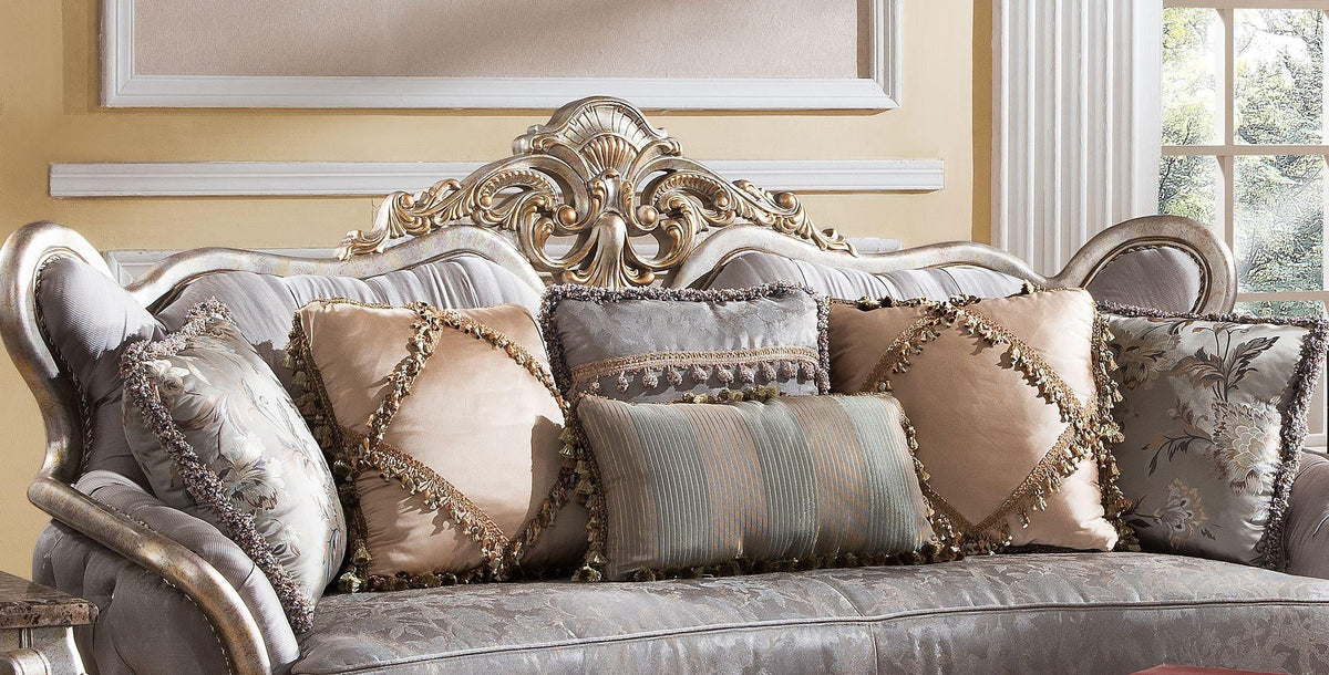 Metallic finish Wood Sofa Set 3Pcs Z8060