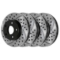 Drilled Slotted Brake Rotors Black Set of 4 B202991