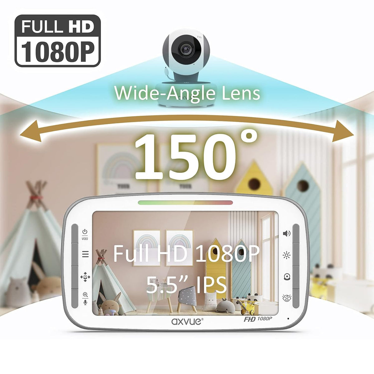 1080P 5.5 FHD Display Video Baby Monitor O120