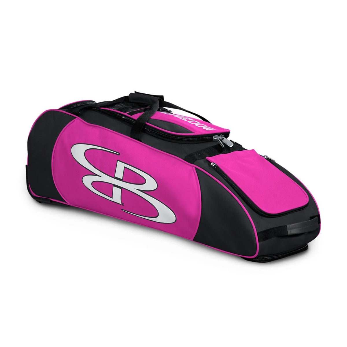 Black Pink Rolling Baseball Softball Bat Bag C90331