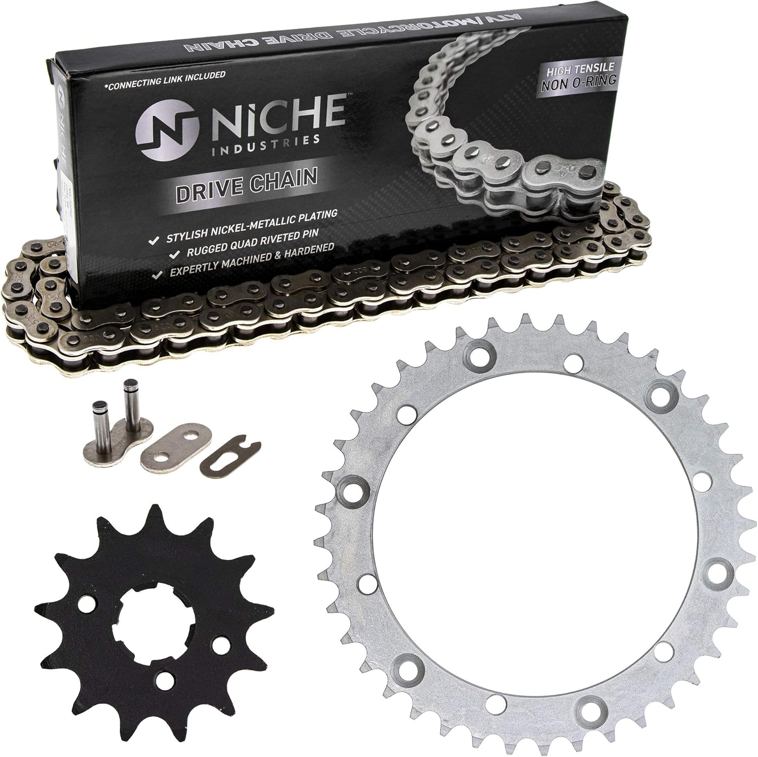 Drive Sprocket Chain Combo Front 13 Rear 40 Tooth 520NZ Standard 98 Links Pack of 2 P287