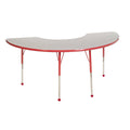 36in x 72in Half Moon Adjustable Activity Table Grey/Red G749