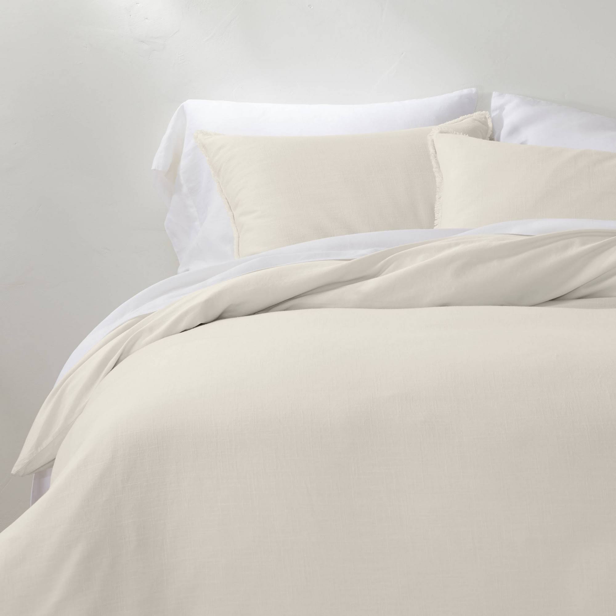 Natural Linen Blend Duvet Cover & Sham Set Z163