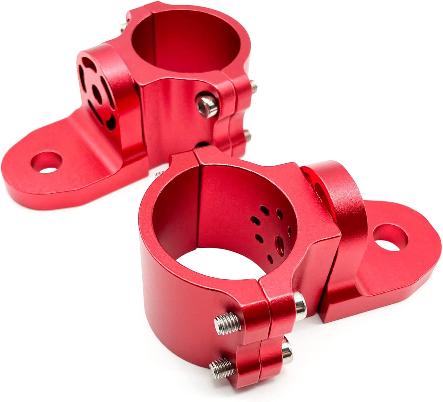 2 pcs Adjustable UTV Flag Mount Whip Light Bar Bracket for 1.75 to 1.85 Roll Bar (red) L990440