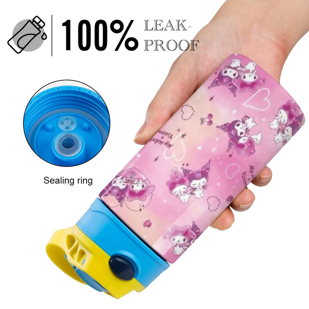 Cartoon Children's Vacuum Insulated Stainless Steel Water Bottle With Straw L581830