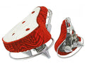 Red and White Velour Beach Cruiser Bike Seat M4442