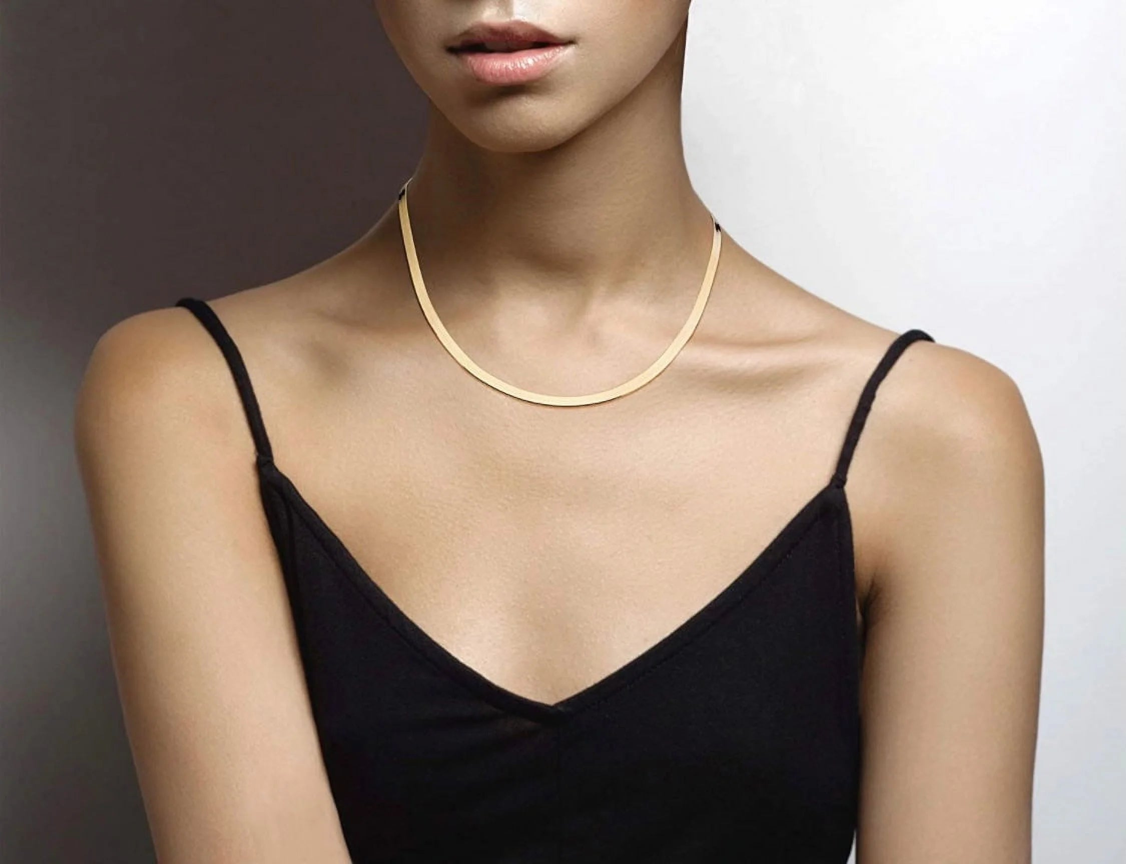 Sterling Silver Herringbone Chain Necklace 3MM, 16-24 inch O259