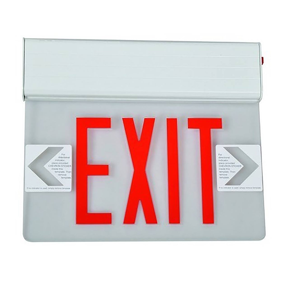 Edge Lit Exit Sign Double Sided Green LED White Housing F726118