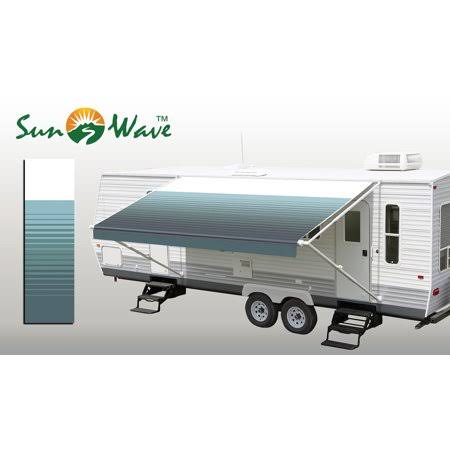 Teal-Green Stripe RV Awning Replacement Fabric I745444