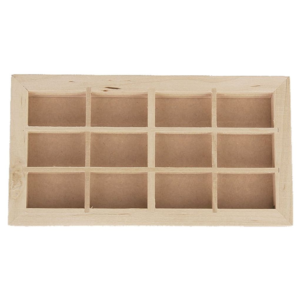 Vintage 12-pane Wooden Dolls House Window P314