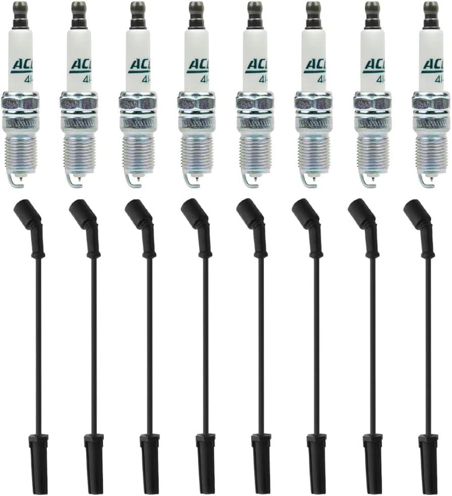 Spark Plug Wire Set (16pcs) Spark Plugs (8pcs) Spark Plug Wires (8pcs) Pack of 2 Y338