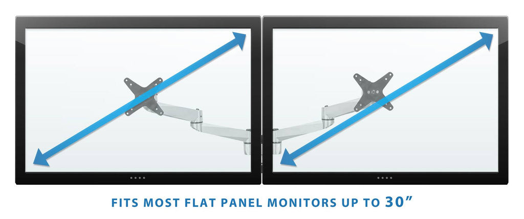 Silver Articulating Dual Monitor Wall Mount F587468