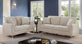 Light Gray Linen-like Fabric Living Room Set 3pcs J935038