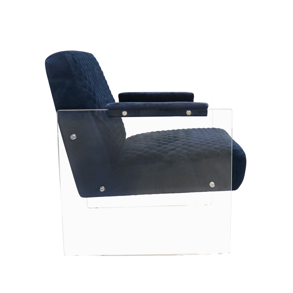 Navy Velvet Accent Chair Z393067