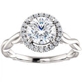 14K White Gold Halo Ring P335