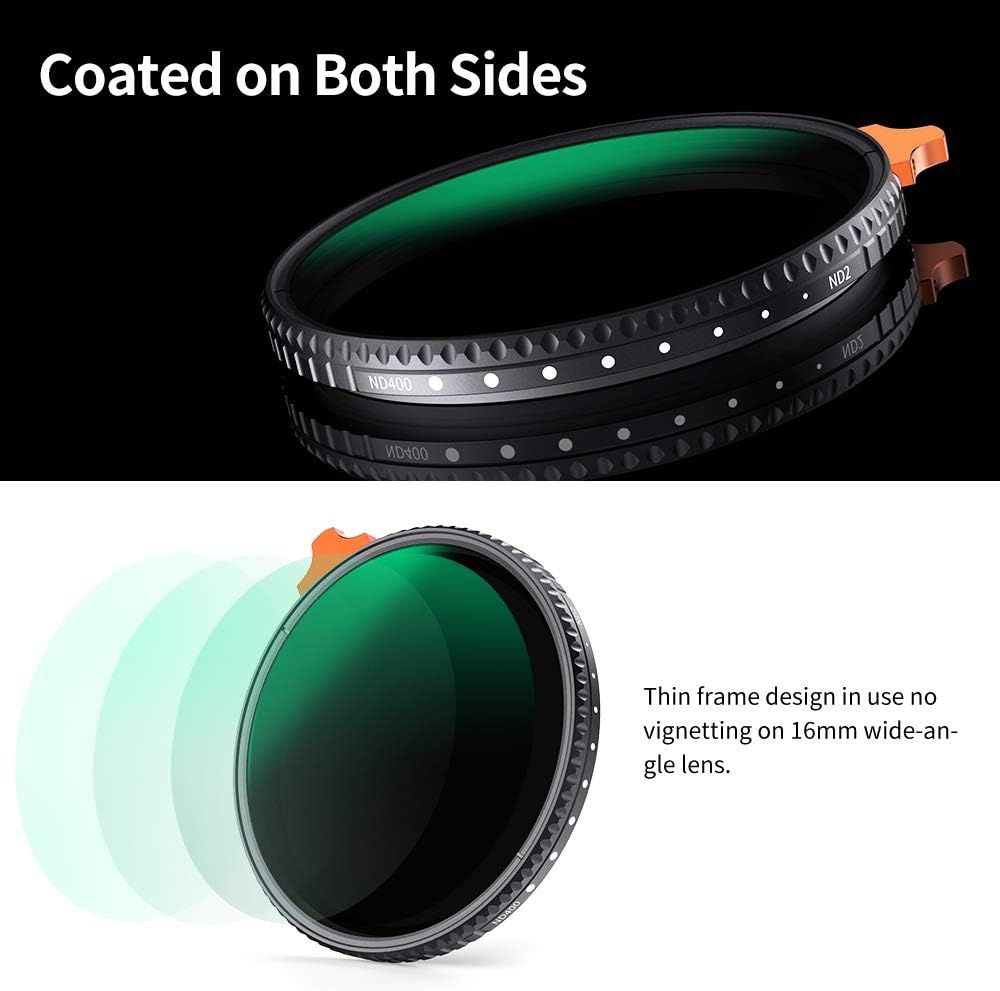 52mm Variable ND Filter ND2-ND400 with Multi-Layer Coatings AGC Glass L991