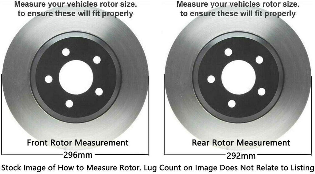 Front and Rear Drilled Rotors Brake Pads 10pc Set O34174