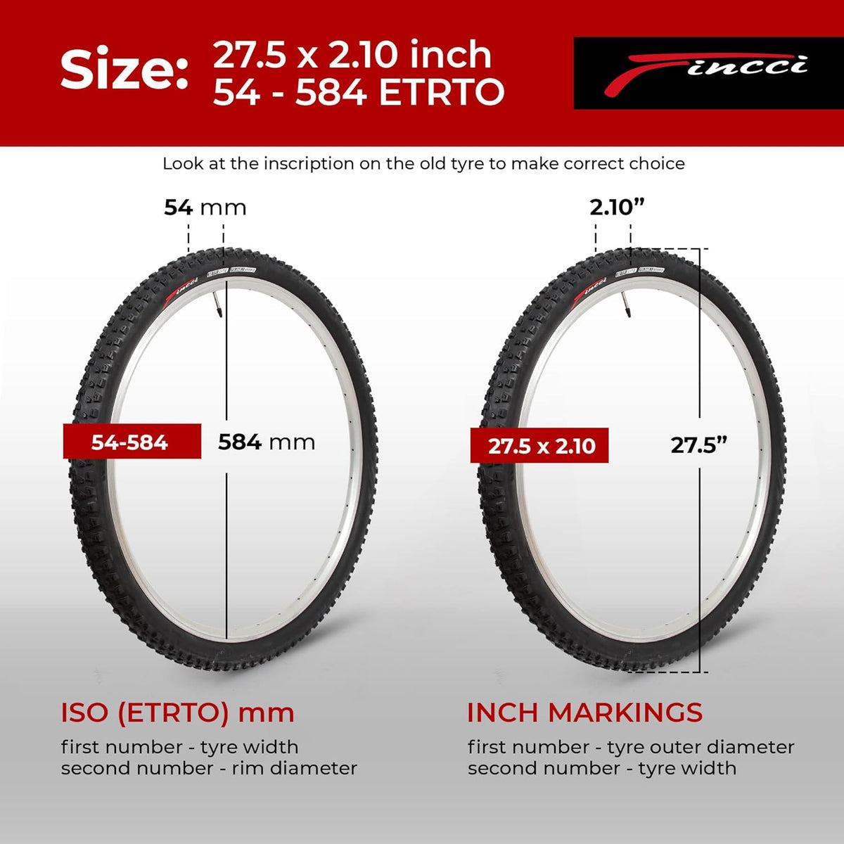 Pair 27.5 x 2.10 Inch Foldable MTB Bike Tires J623164