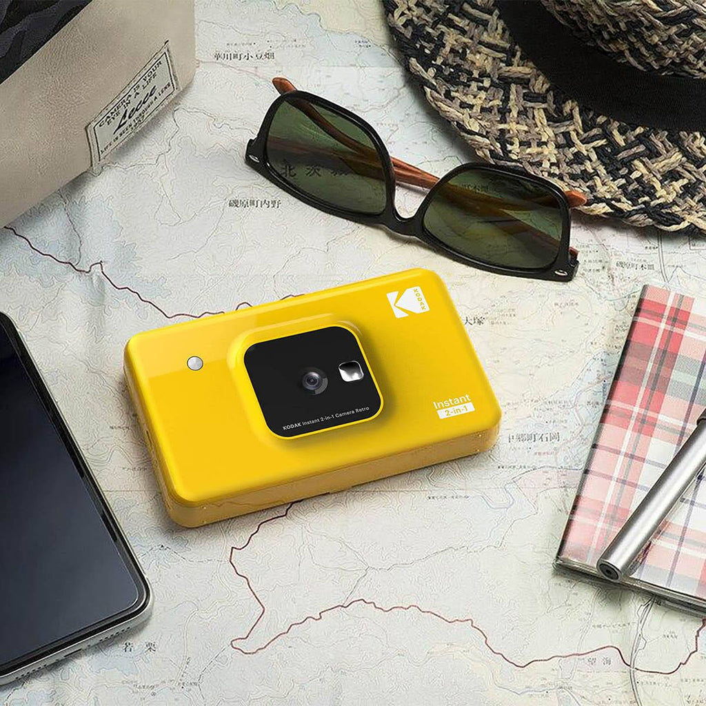White Instant Digital Print Camera with Bluetooth Y1349