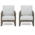 Acacia Wood Club Chair in Gray (Set of 2) A765948