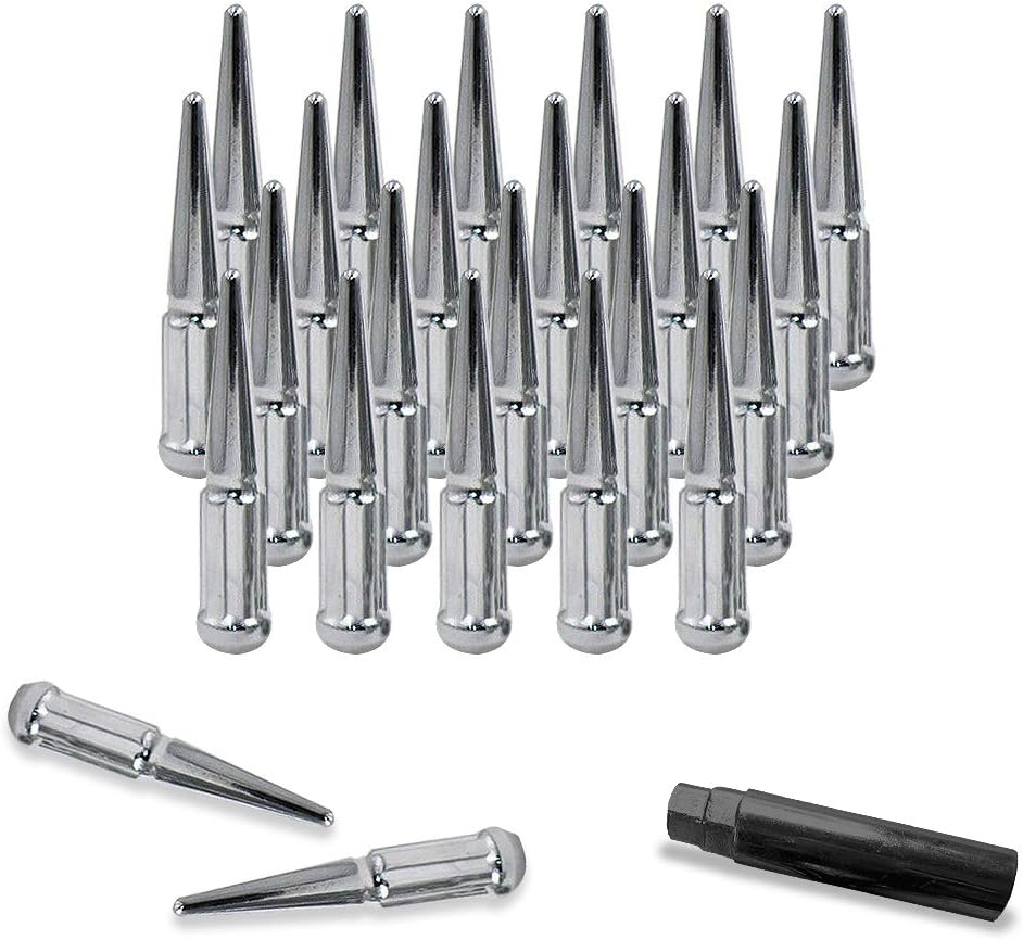 Chrome Solid Steel Spike Wheel Lug Nuts (24pcs) Q4256
