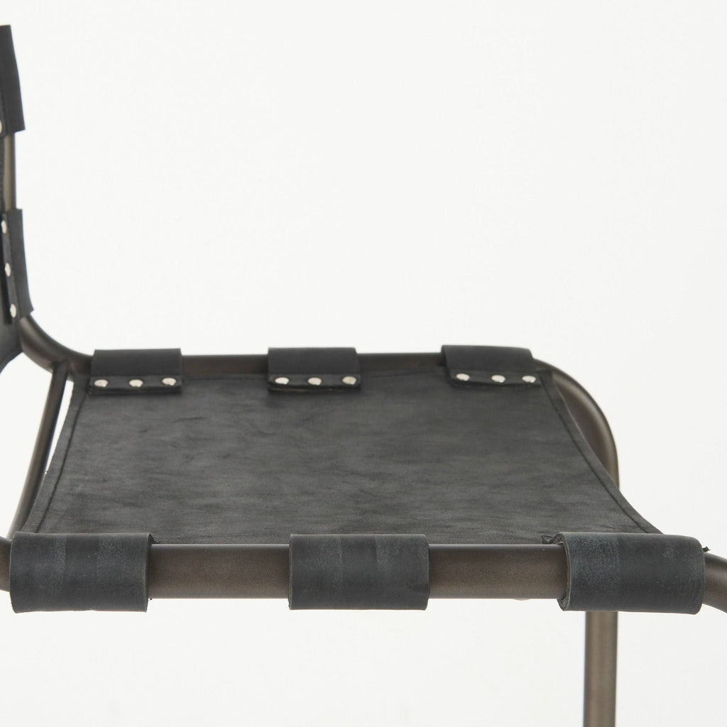 Black Leather Counter Stool D69860