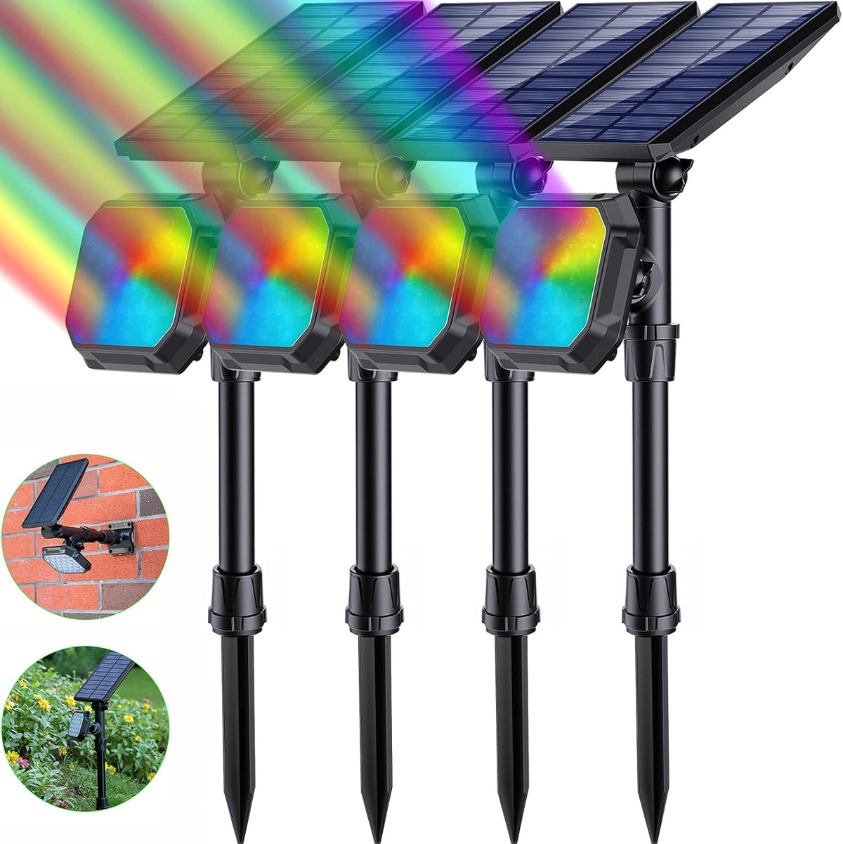 4 Pack IP65 Waterproof Solar Spot Lights Outdoor I858380