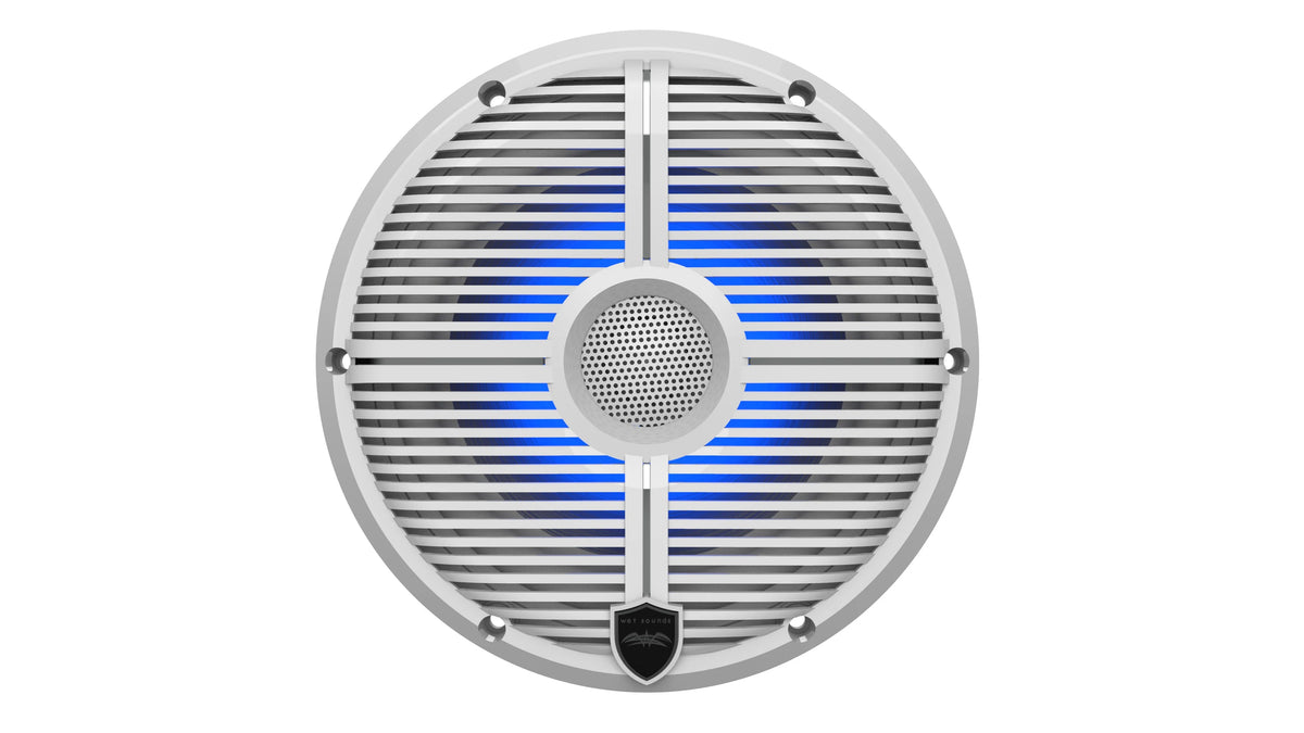 Marine Stereo with 1 Pair of 6.5" White Grill Marine Speakers with RGB Lighting C716