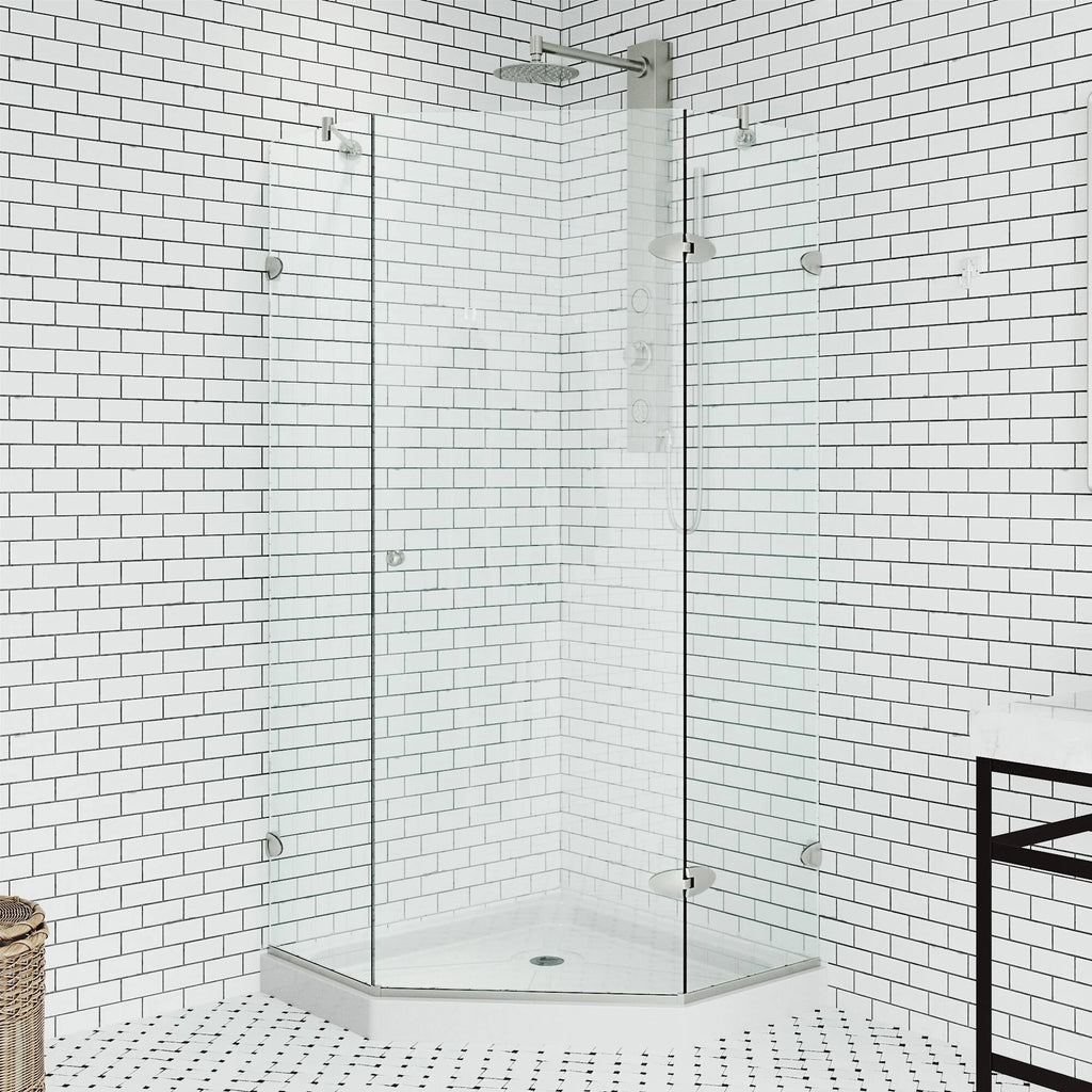 Frameless Neo-Angle Shower Enclosure with Low-Profile Base A54571