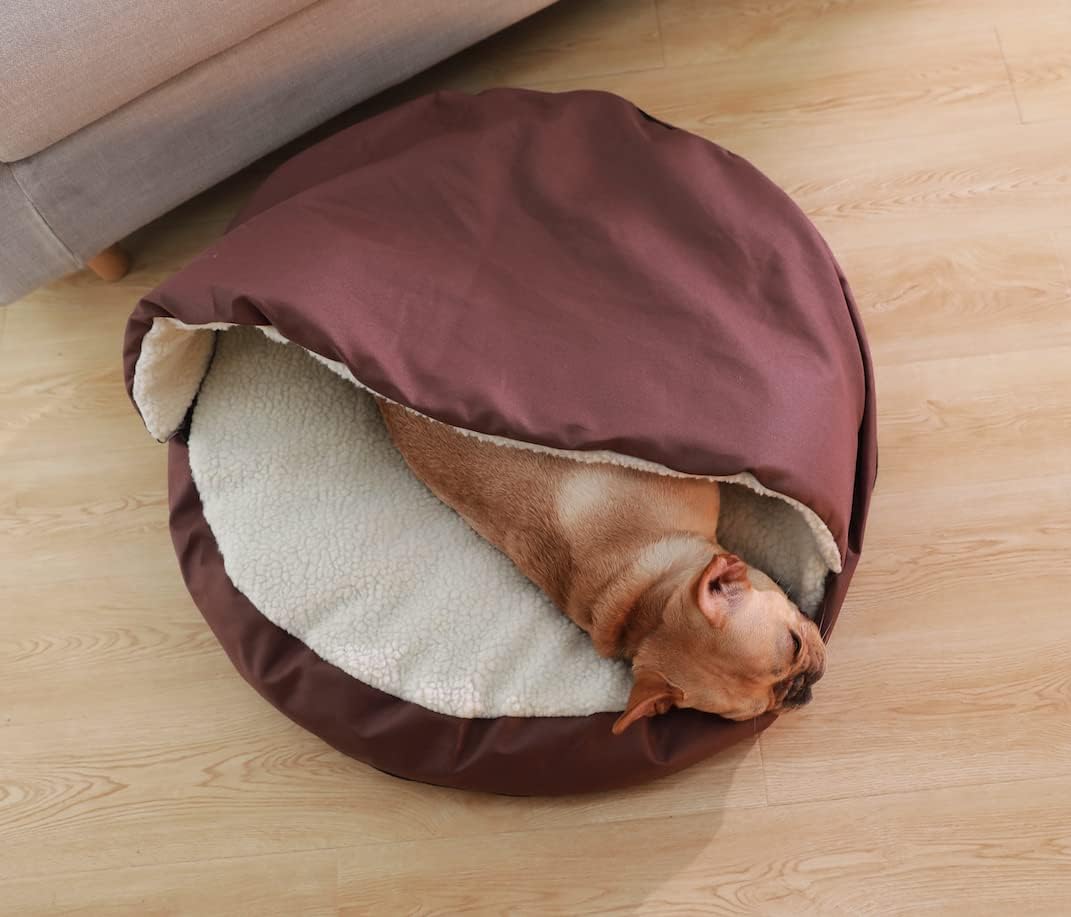 Coffee 25in Pack of 2 Shredded Memory Foam Pet Bed Cave H87785