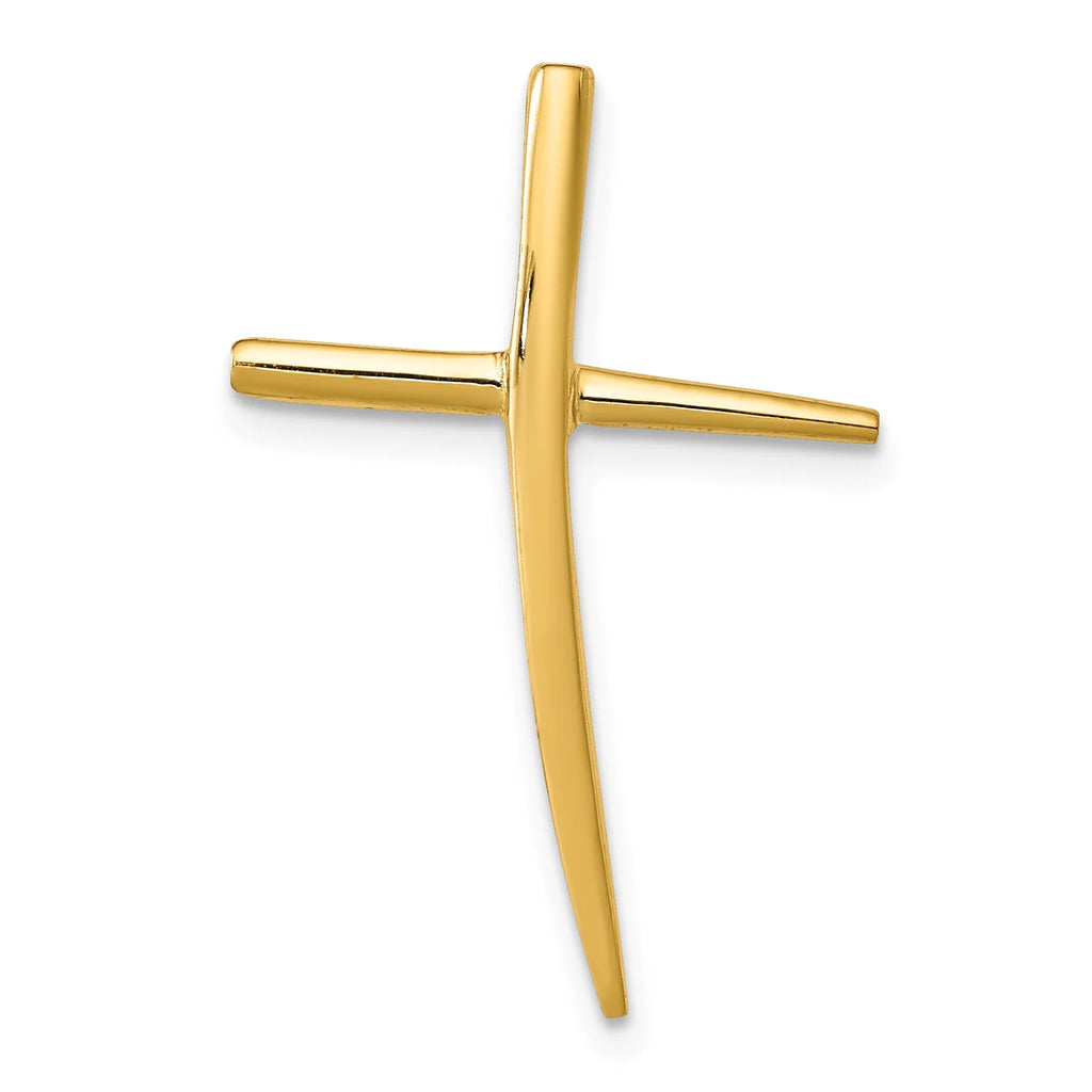14 Karat Yellow Gold Polished Cross Pendant with 18-inch Chain H9500