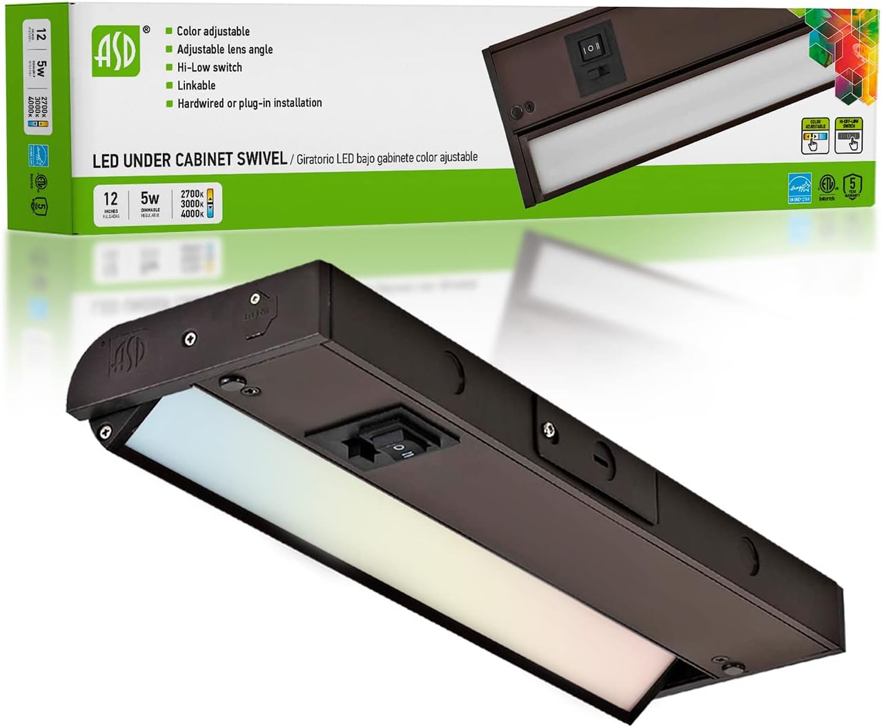 Oil Rubbed Bronze LED Under Cabinet Lighting, 24 Inch, 4 Pack N573613