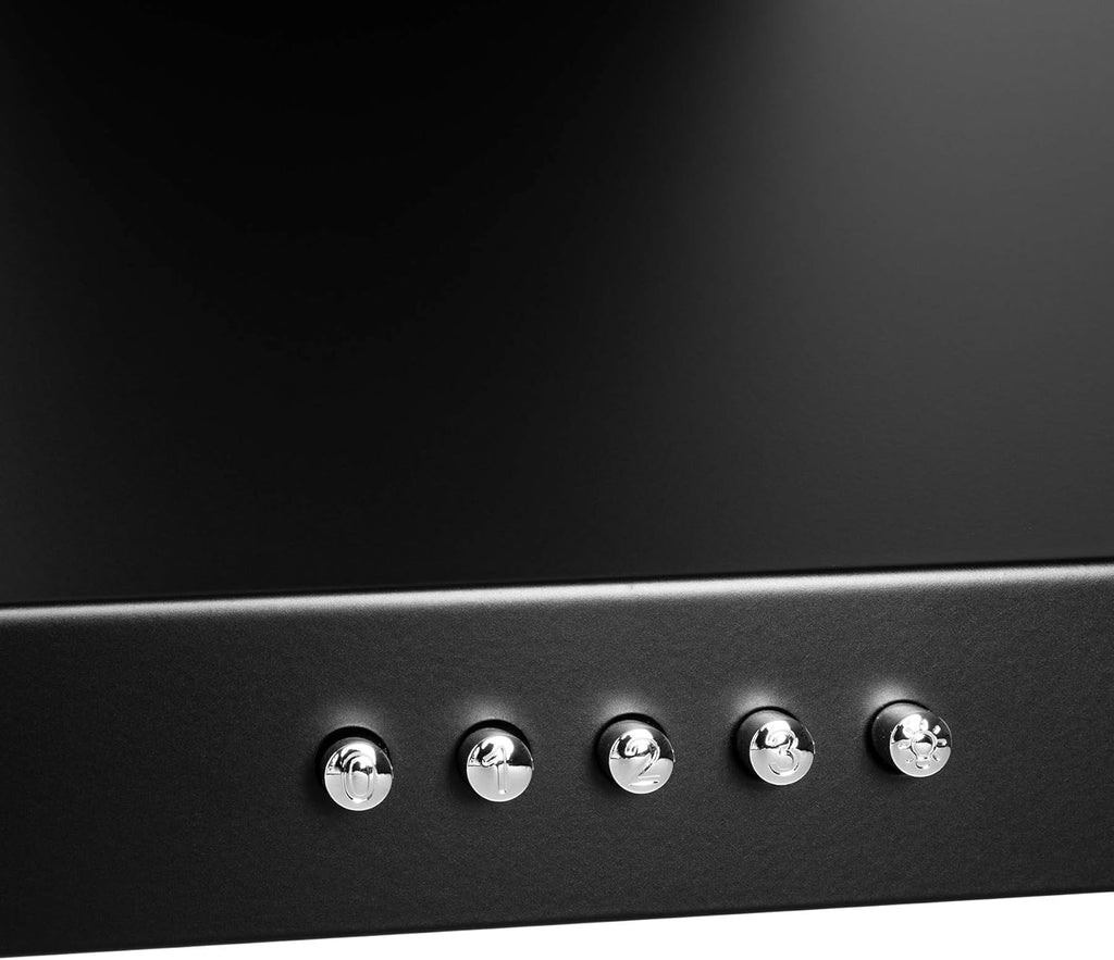 Black Painted Stainless Steel Kitchen Wall Mount Range Hood with Carbon Filters D47782
