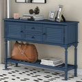 Navy Blue Console Table with 2 Drawers, 2 Cabinets and 1 Shelf N3085