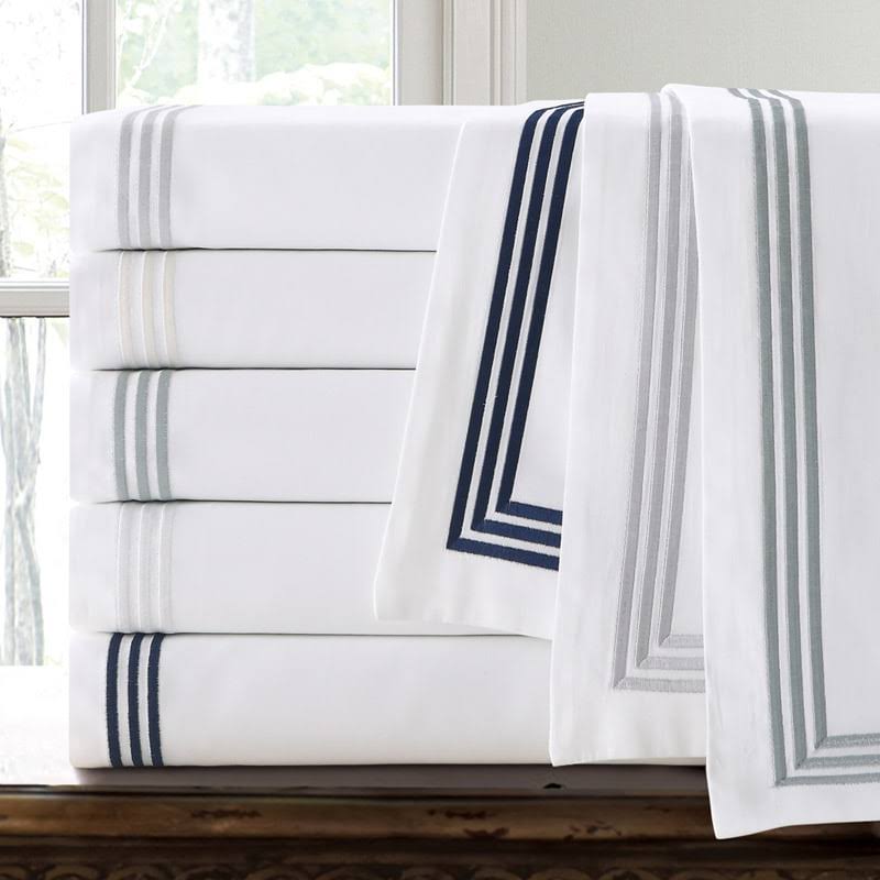 Navy Cotton Sateen 3-Piece Duvet Cover Set M1423