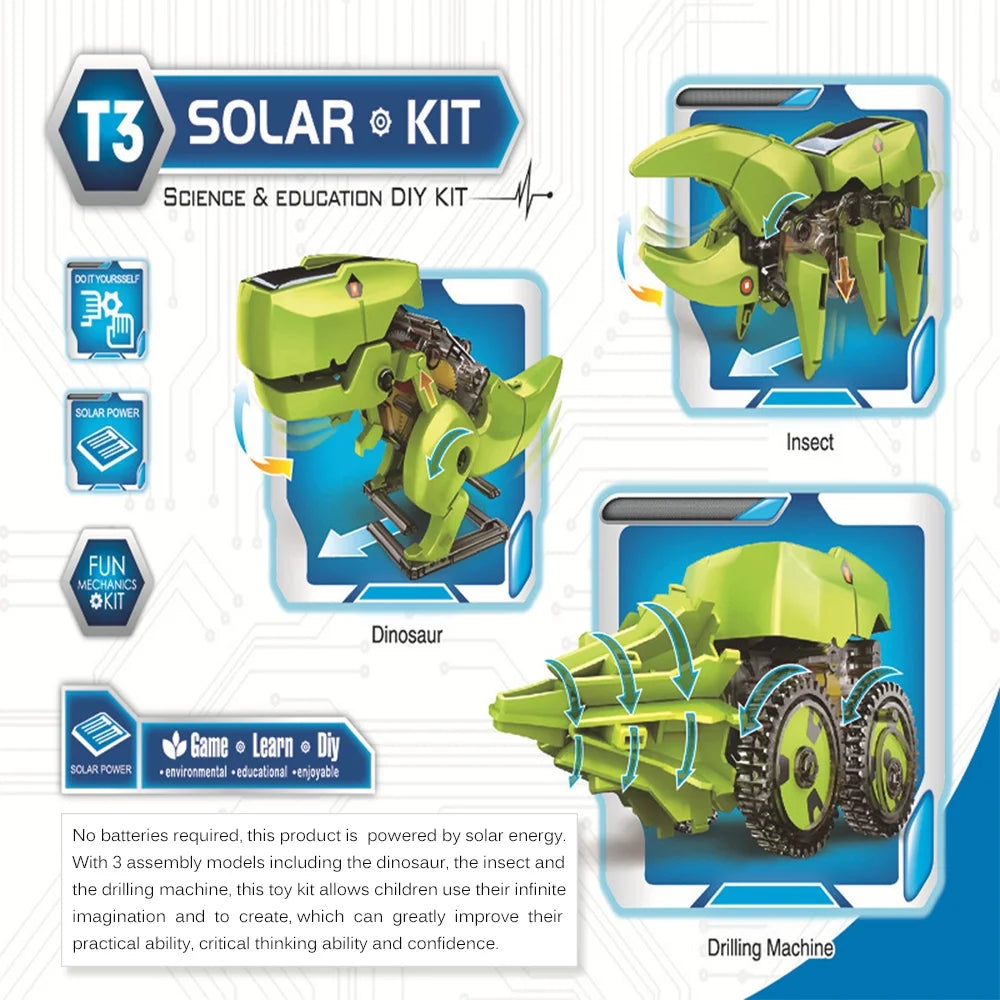 3 in 1 Robot DIY Toy with STEM Science Experiment E592